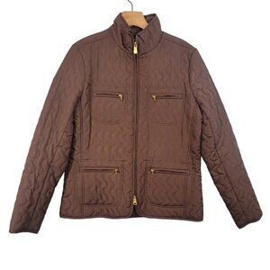 Eivissa Quilted Jacket Brown Zip Front Outdoor Classic Womens Medium ‎ Autumn